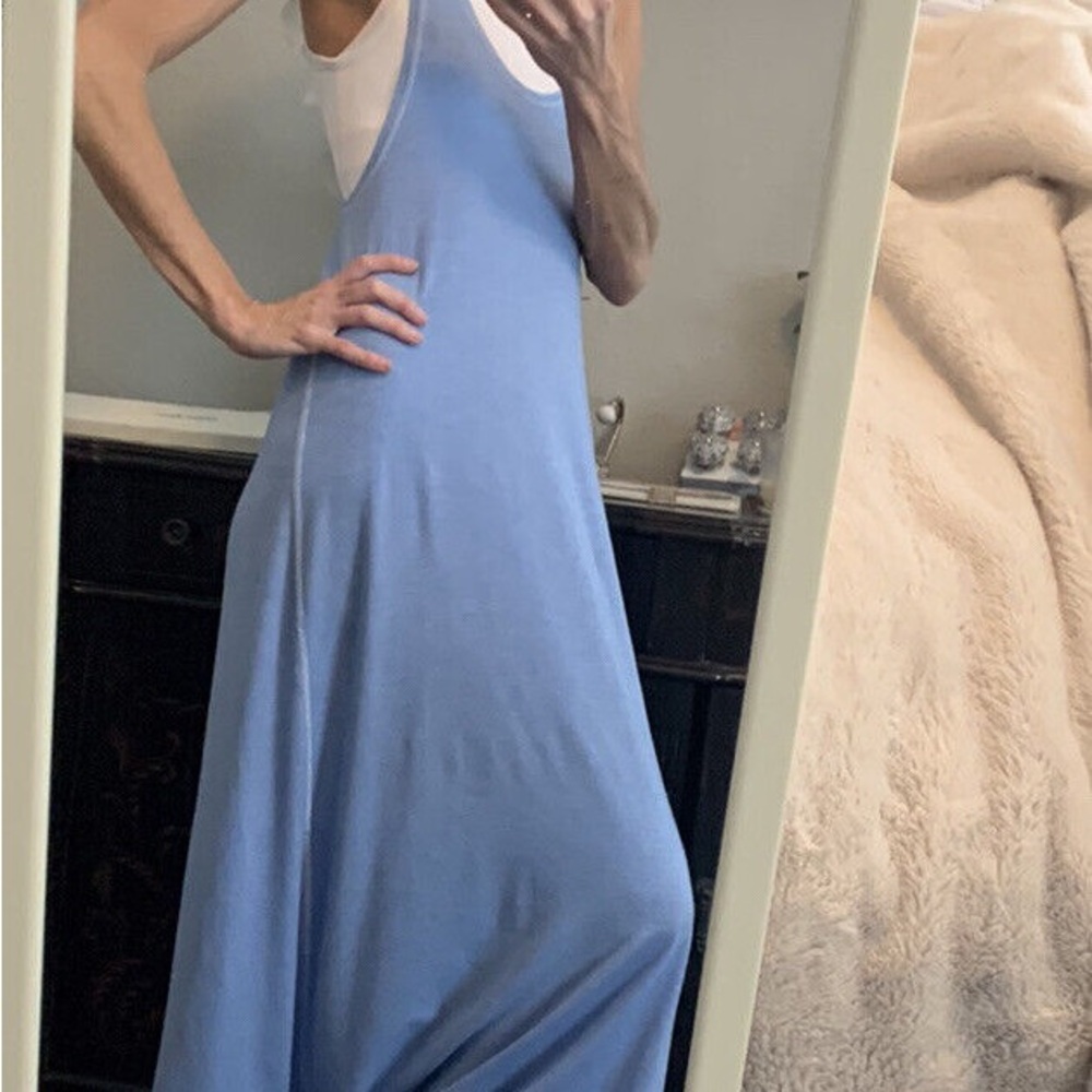 Lululemon Athletica Blue Sleeveless Halter Maxi Dress
